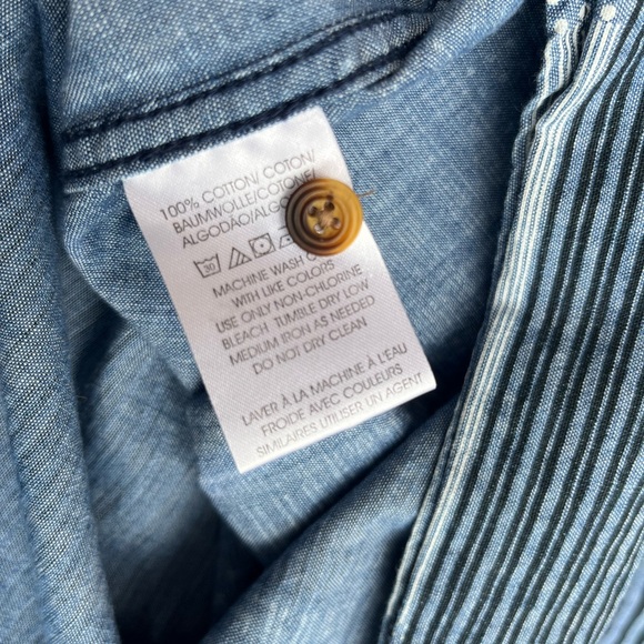 Koto Patchwork Denim Shirt Button Down Long Sleeve with Embroidery - Picture 15 of 16